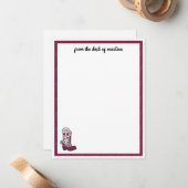 Maroon Heart Patterned Boot Notitiekaartje (Voorkant / Achterkant in situ)