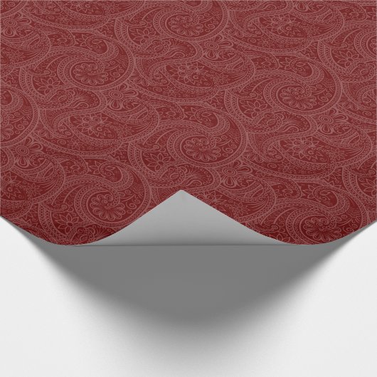 Maroon Henna Swirl Pattern Cadeaupapier (Hoek)