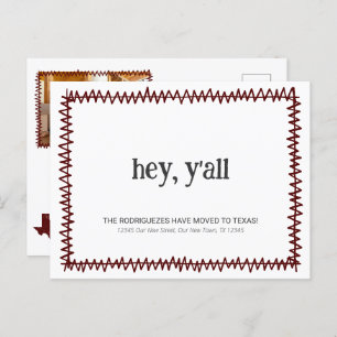 Maroon Hey Y'all - Verhuisd naar Texas Briefkaart