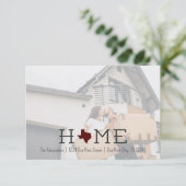 Maroon HOME Texas Moving Announement (Staand voorkant)