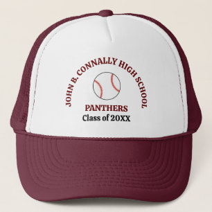 Maroon honkbalspeler Aangepast Hoger Onderwijs Tea Trucker Pet