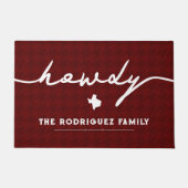 Maroon Howdy Houndstooth Deurmat (Voorkant)