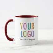 Maroon Inner & Handle Mug Custom Logo Promotionnel (Gauche)