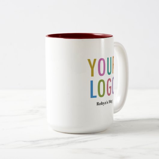 Maroon Inner Mug 15 oz Nom du logo personnalisé En (Devant droit)