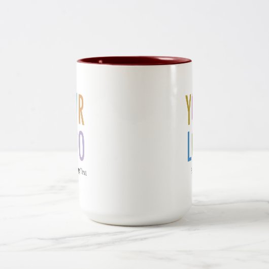 Maroon Inner Mug 15 oz Nom du logo personnalisé En (Centre)