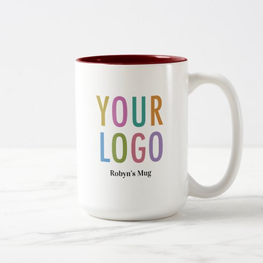 Maroon Inner Mug 15 oz Nom du logo personnalisé En (Droit)