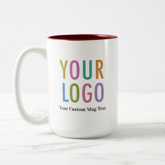 Maroon Inner Mug 15 oz Nom du logo personnalisé En (Gauche)