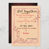 Maroon Invitation Kaart (Voorkant / Achterkant)