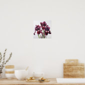 Maroon Irises Flower Art Imprimer Poster (Cuisine)