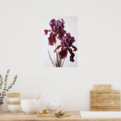 Maroon Irises Flower Art Imprimer Poster (Cuisine)