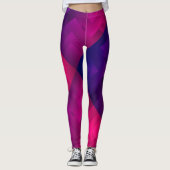 Maroon kleur geometrisch eenvoudig ontwerp leggings (Voorkant)