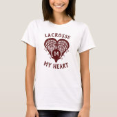 Maroon Lacrosse My Heart T-Shirt (Voorkant)