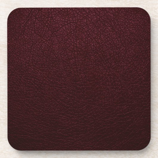 Maroon Leather Bier Onderzetter (Voorkant)