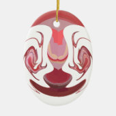 Maroon Majesty: Rustic Radiance getextureerd Afrik Keramisch Ornament (Voorkant)