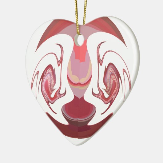 Maroon Majesty: Rustic Radiance getextureerd Afrik Keramisch Ornament (Links)