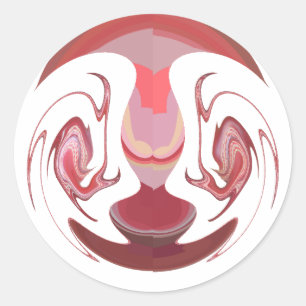 Maroon Majesty: Rustic Radiance getextureerd Afrik Ronde Sticker