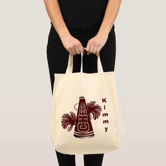 Maroon Megaphone Cheerleader Canvas Canvas tas (Voorkant (product))