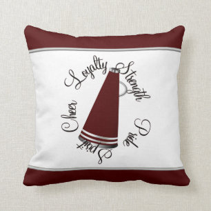 Maroon Megaphone Cheerleader Creed Pillow Kussen