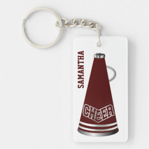 Maroon Megaphone Cheerleader Sleutelhanger