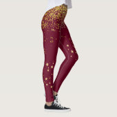 Maroon met Gold Accent-Leggings Leggings (Rechts)