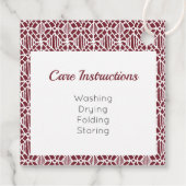 Maroon met White Crochet Lace Pattern Label (Achterkant)