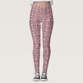 Maroon met wit haakpatroon leggings (Voorkant)