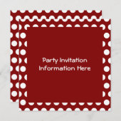 Maroon met witte poka Dots Blank Kaart (Voorkant / Achterkant)