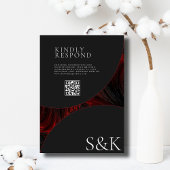Maroon Minimale Elegante B&W QR Code Islamitische Kaart