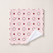 Maroon, Misty Rose et points blancs (Gant de toilette)