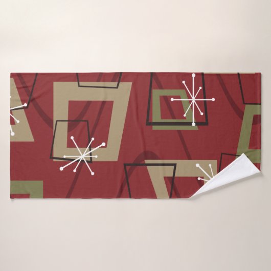 Maroon moderne du milieu du siècle (Serviette de bain)