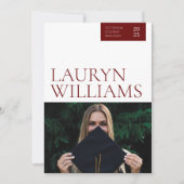 Maroon moderne Faire-part professionnelle (Devant)