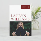 Maroon moderne Faire-part professionnelle (Debout devant)