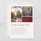 Maroon moderne Faire-part professionnelle (Dos)