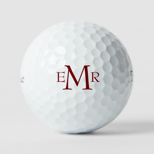 Maroon Monogram Titleist VI golfballen (Voorkant)