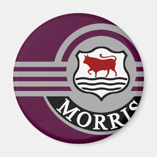 Maroon Morris Minor Fridge Magneet (Voorkant)