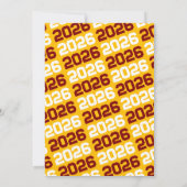 Maroon & Or Moderne Graduation Photo Invitation (Dos)
