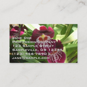 Maroon Orchids II Elegant Floral Visitekaartje