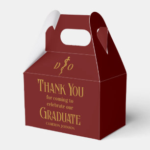 Maroon Osteopathic Medical School Afstuderen feest Bedankdoosjes