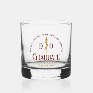 Maroon Osteopathic Medical School Afstuderen Whisky Glas