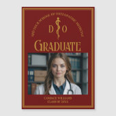 Maroon Ostéopathie Médicale School Graduate Magnet (Devant)
