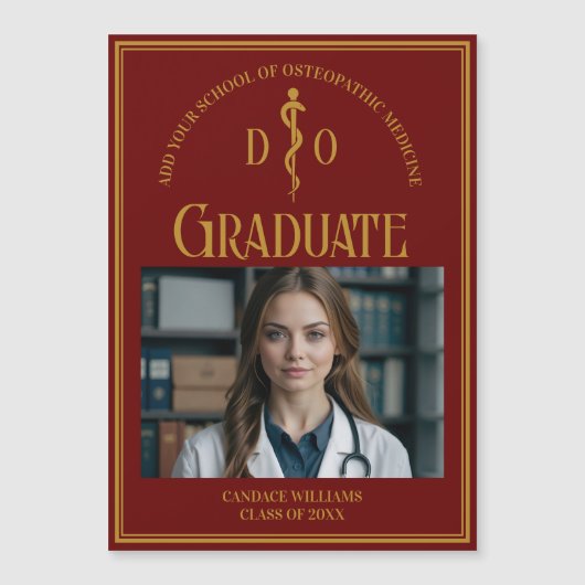 Maroon Ostéopathie Médicale School Graduate Magnet (Devant)