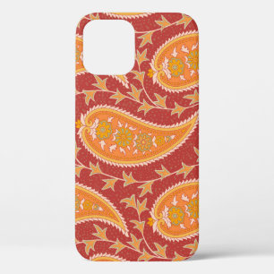 Maroon Paisley: Turks komkommer-Ornament. iPhone 12 Hoesje