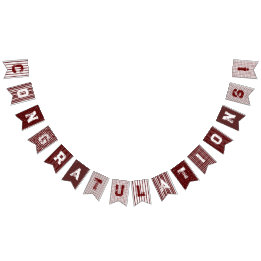 Maroon Patroon Gefeliciteerd bunting banner