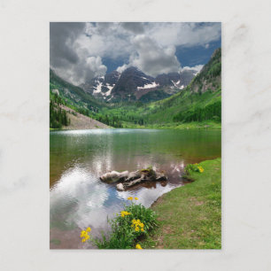 Maroon Peak/meer in Aspen Colorado Briefkaart