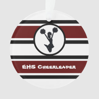 Maroon personnalisé et ornement de Pom-pom girl no