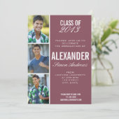 Maroon Photo Graduation Invitation (Debout devant)
