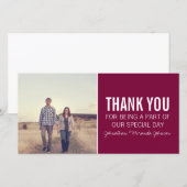 Maroon Photo Merci Cartes (Devant / Derrière)