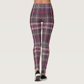 Maroon Plaid Les Leggings Féminins (Dos)