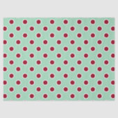 Maroon Polka stippen op Mint Green Tissue Paper Tissuepapier (Voorkant)