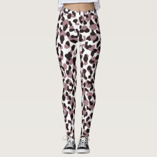 Maroon/Poster de animal noire Leggings pour femmes